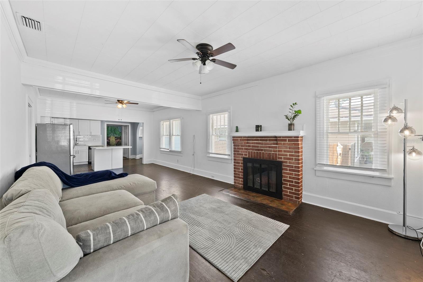 Living area and Fireplace
