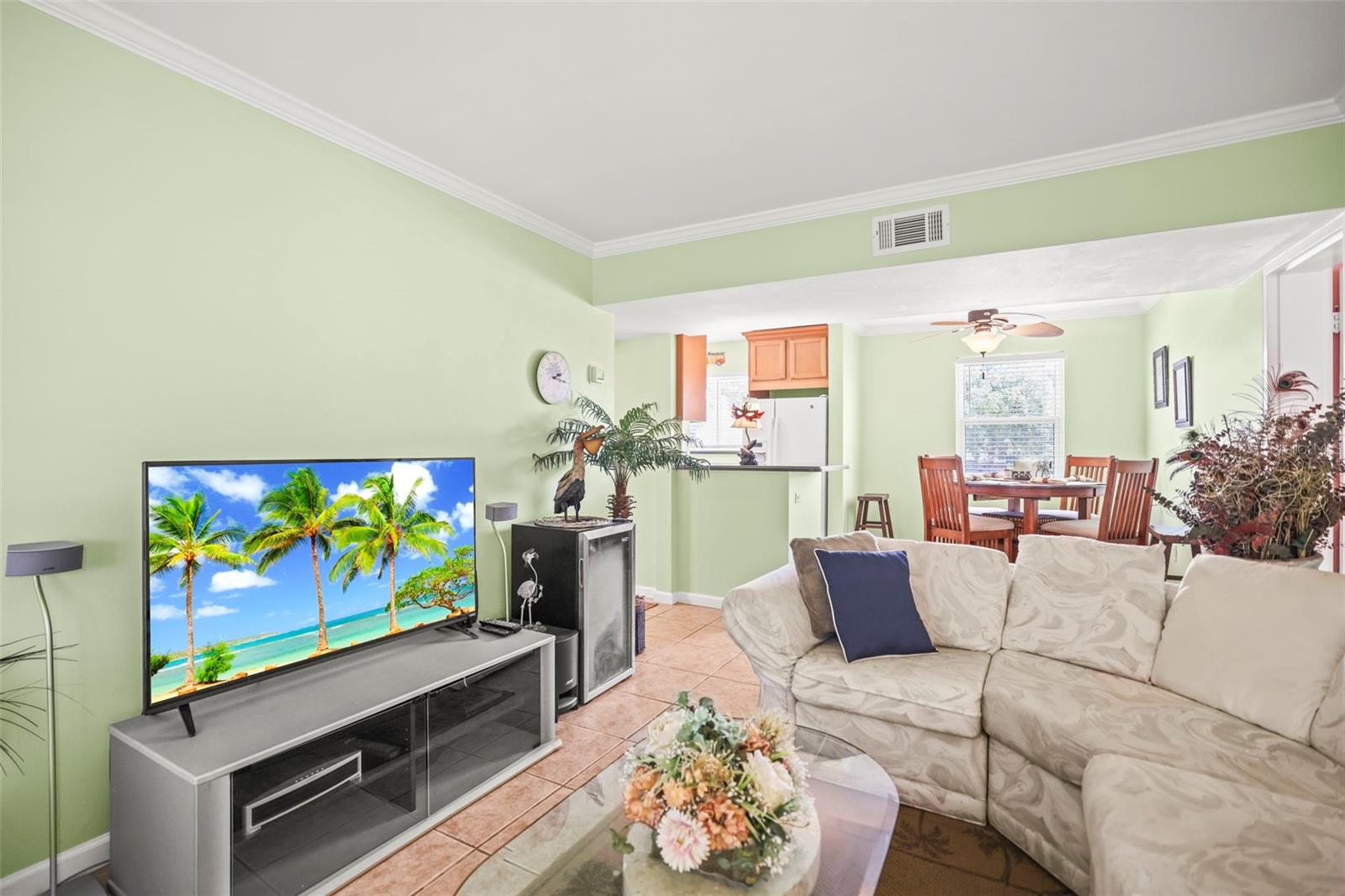 Living Room to Dining Room & Kitchen