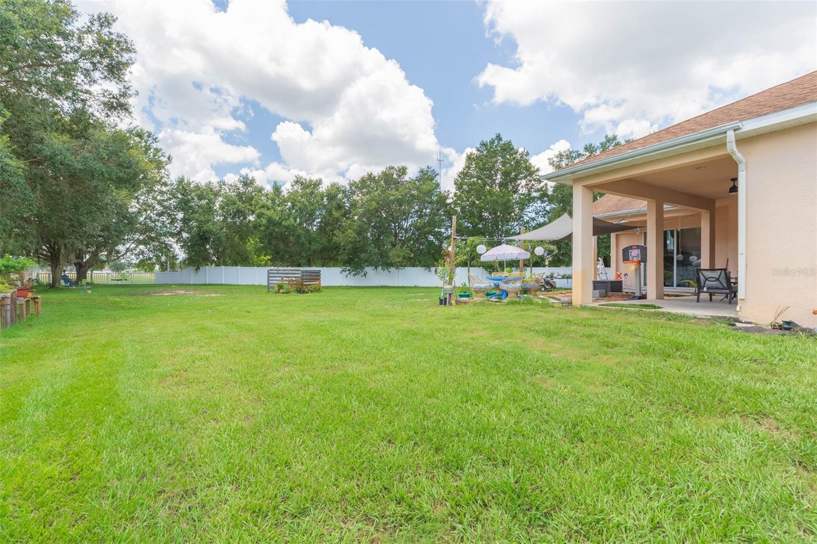 HUGE fenced in back yard