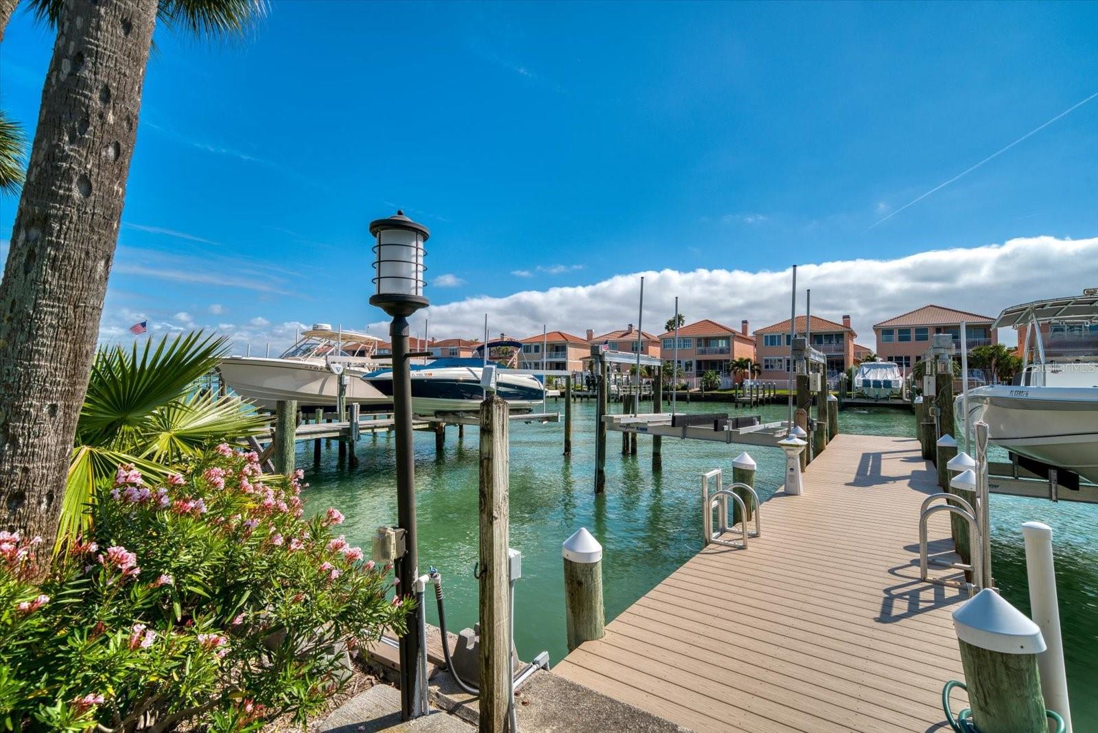 Private dock and boat lift.