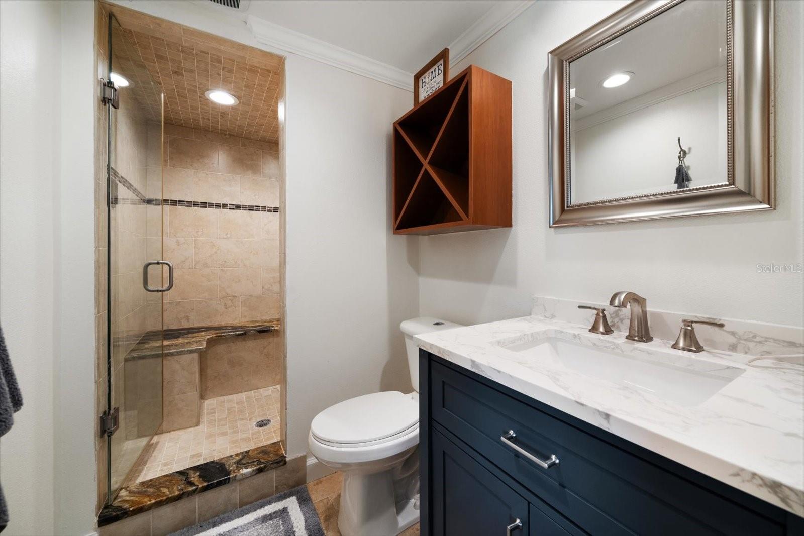 This private bonus area offers access to the ground level terrace.
