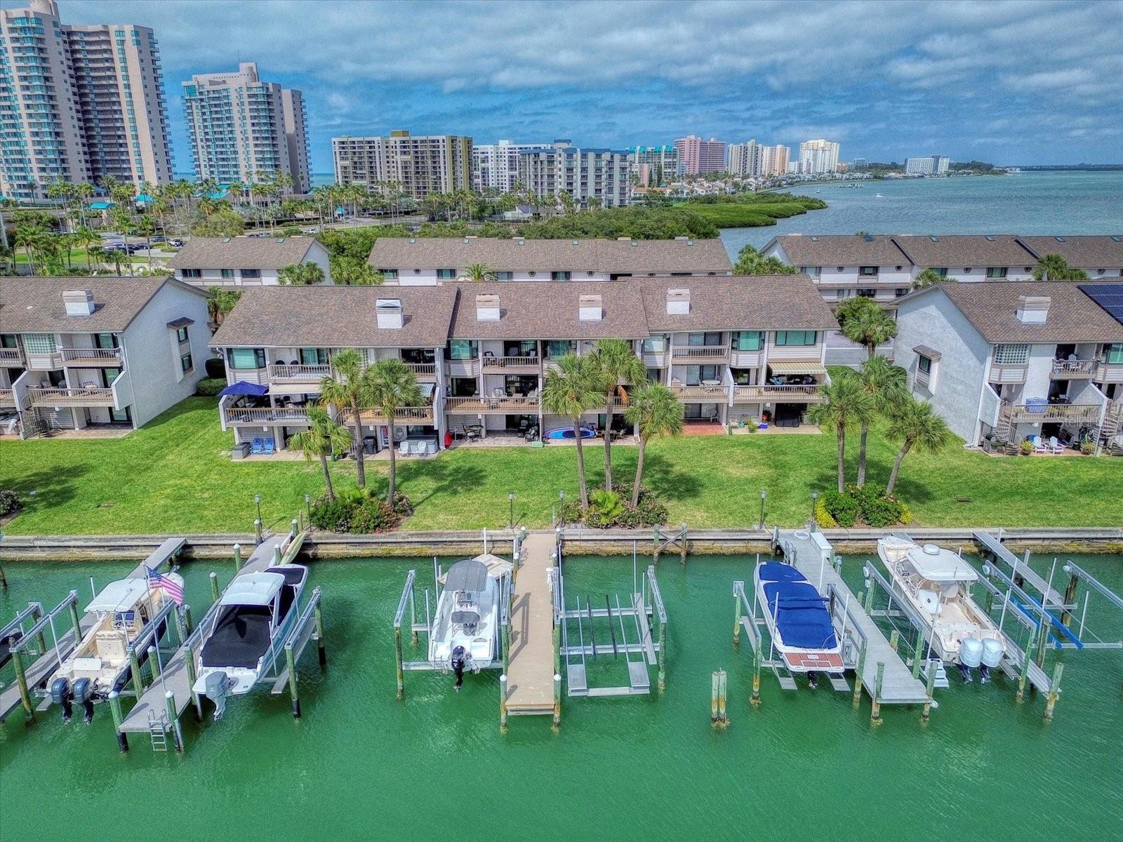 Marina Del Rey is a small community of waterfront townhomes with private slips.