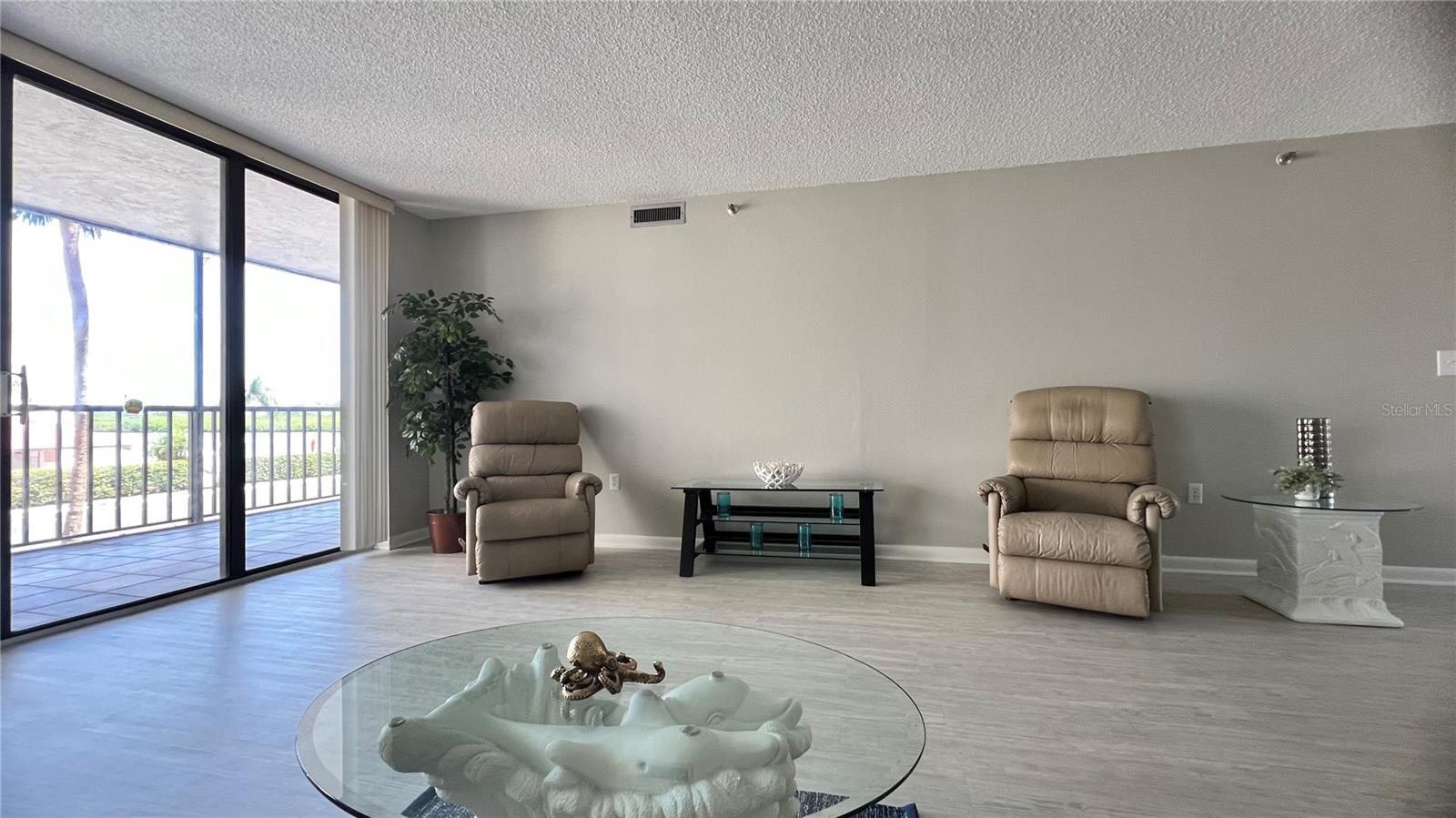 Living room with sliders to balcony