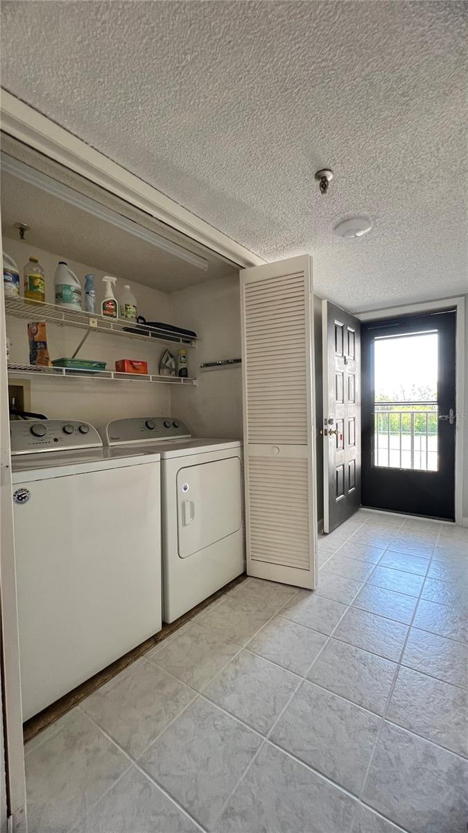 Inside washer and dryer closet