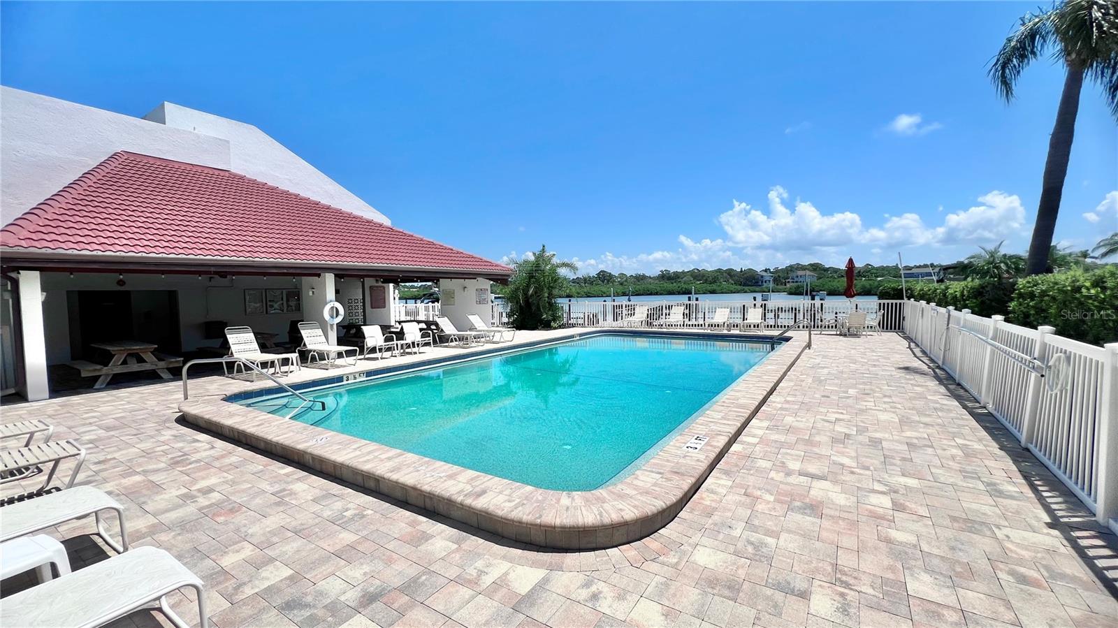 Pool over looking water