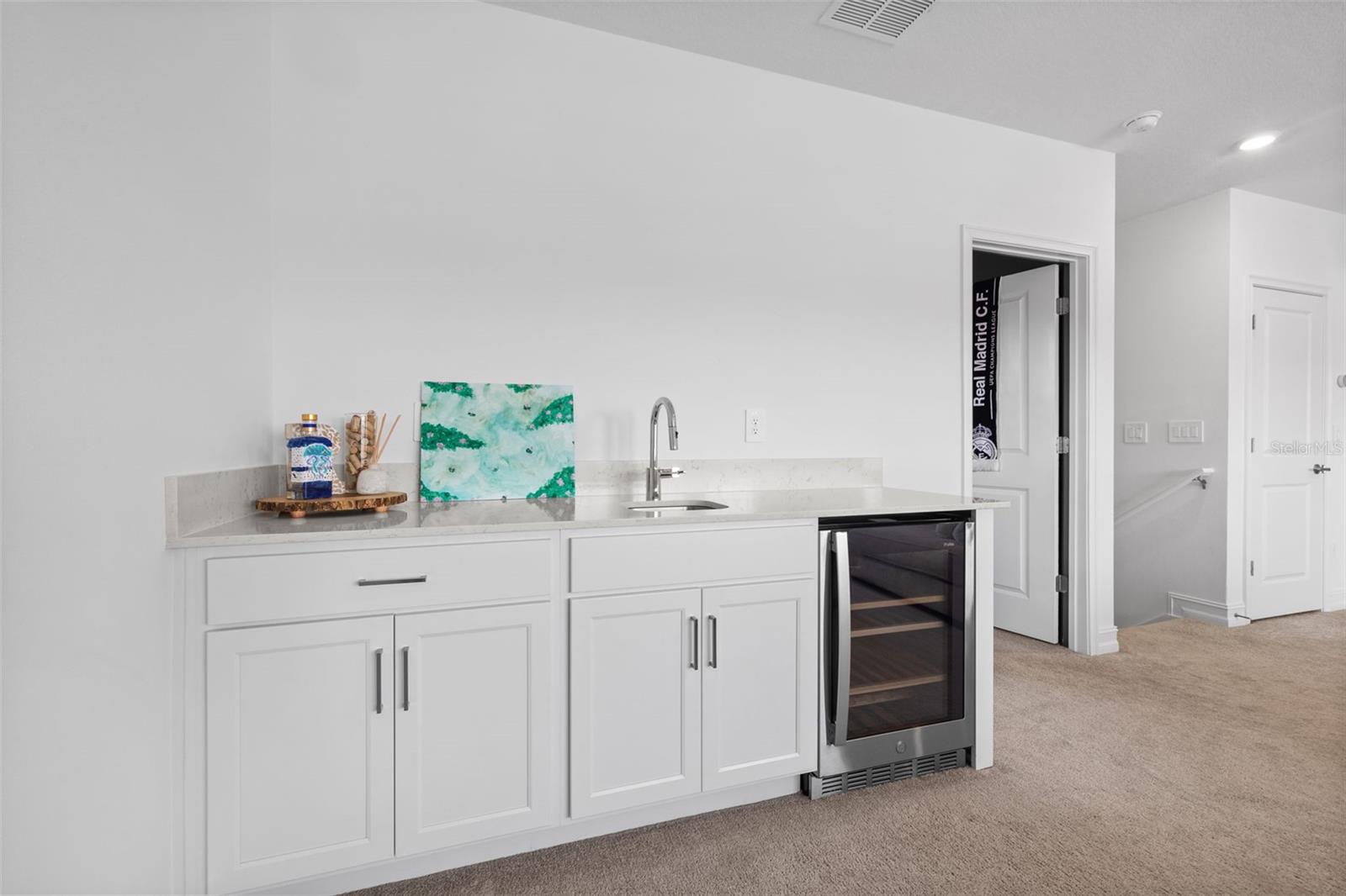 Wet Bar with Beverage Fridge