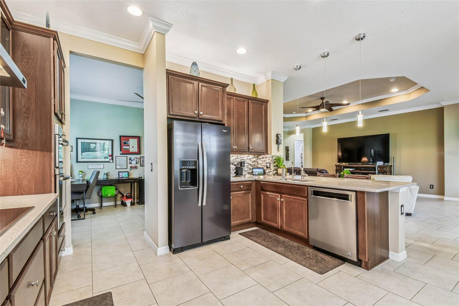 Kitchen with pass through to dining room