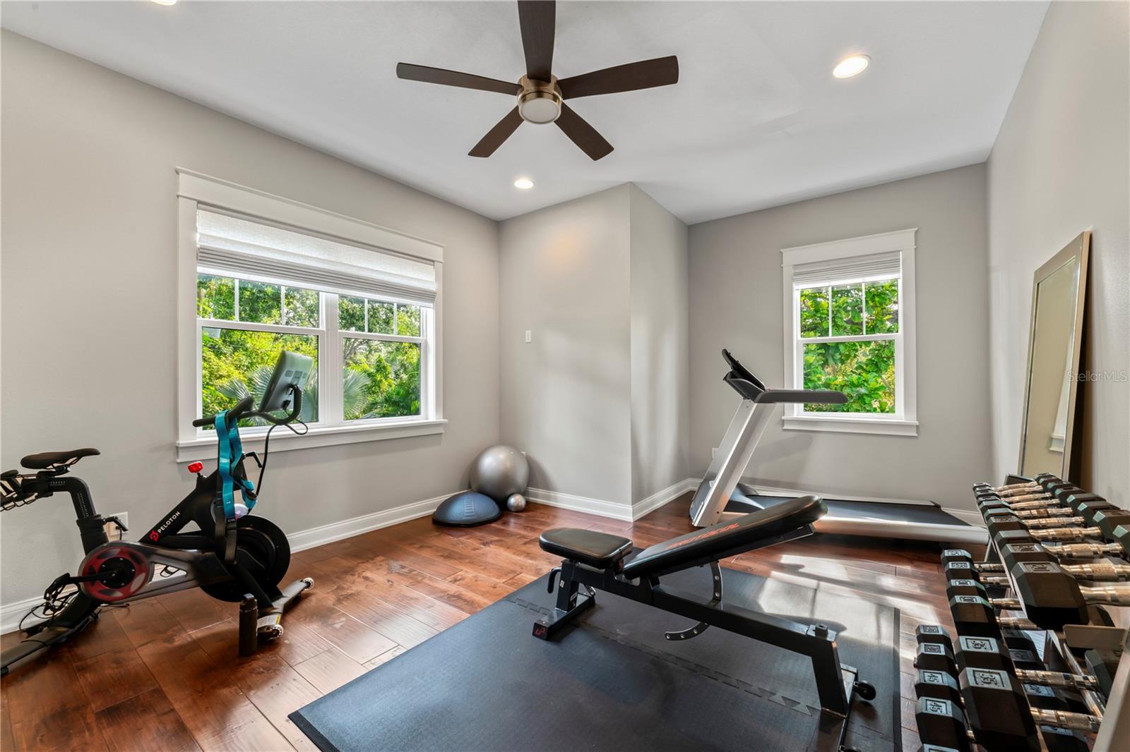 Bedroom being used as a gym