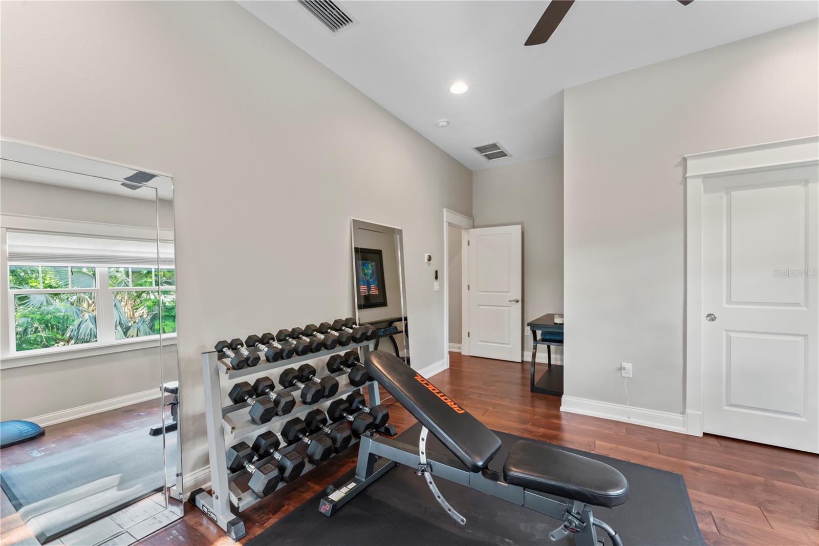Bedroom being used as a gym