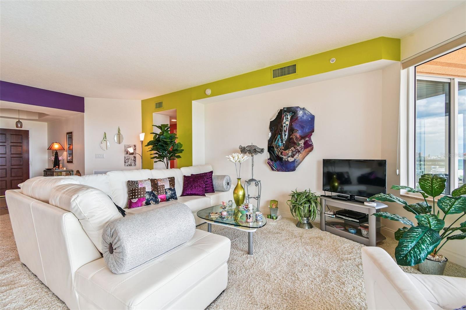The Living Room area has floor to ceiling glass for breathtaking views