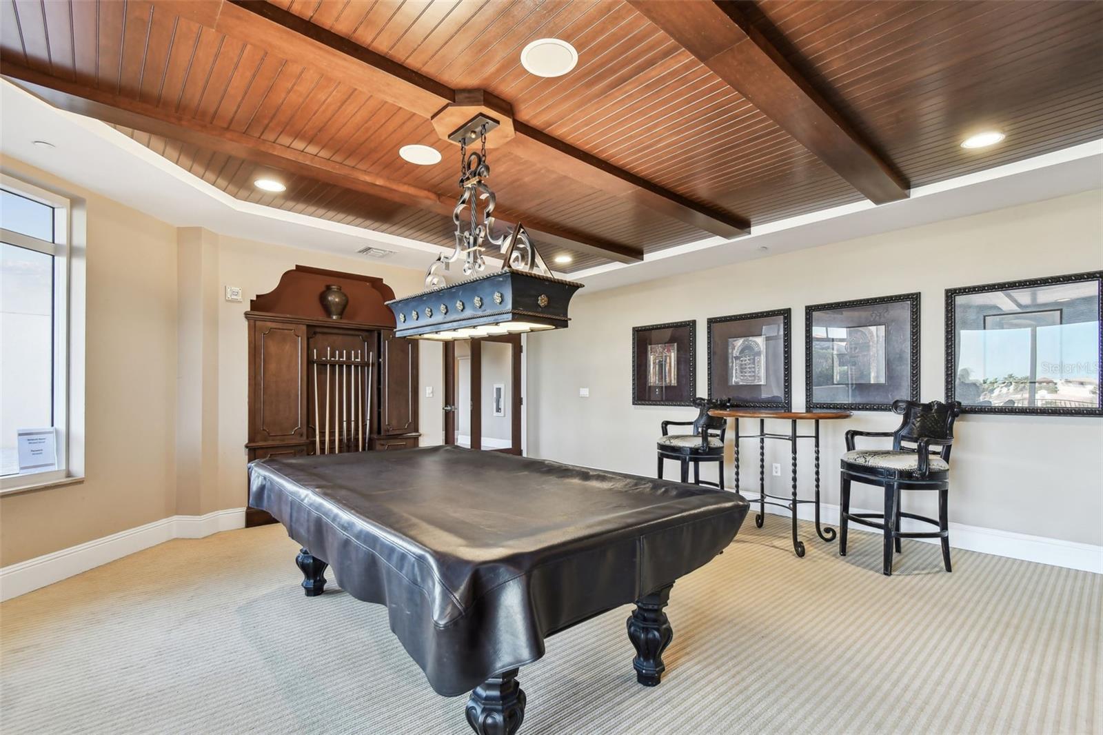 Play pool or use the small office for privacy