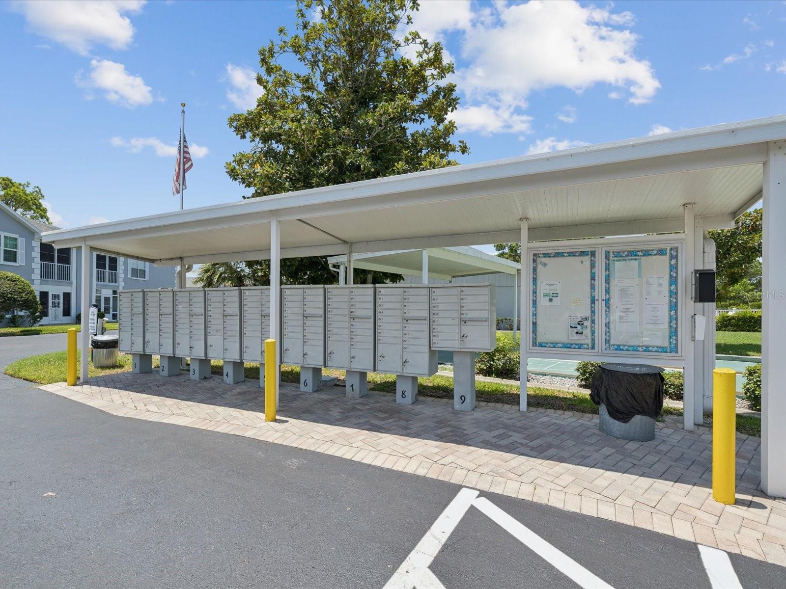 mailboxes next to the clubhouse