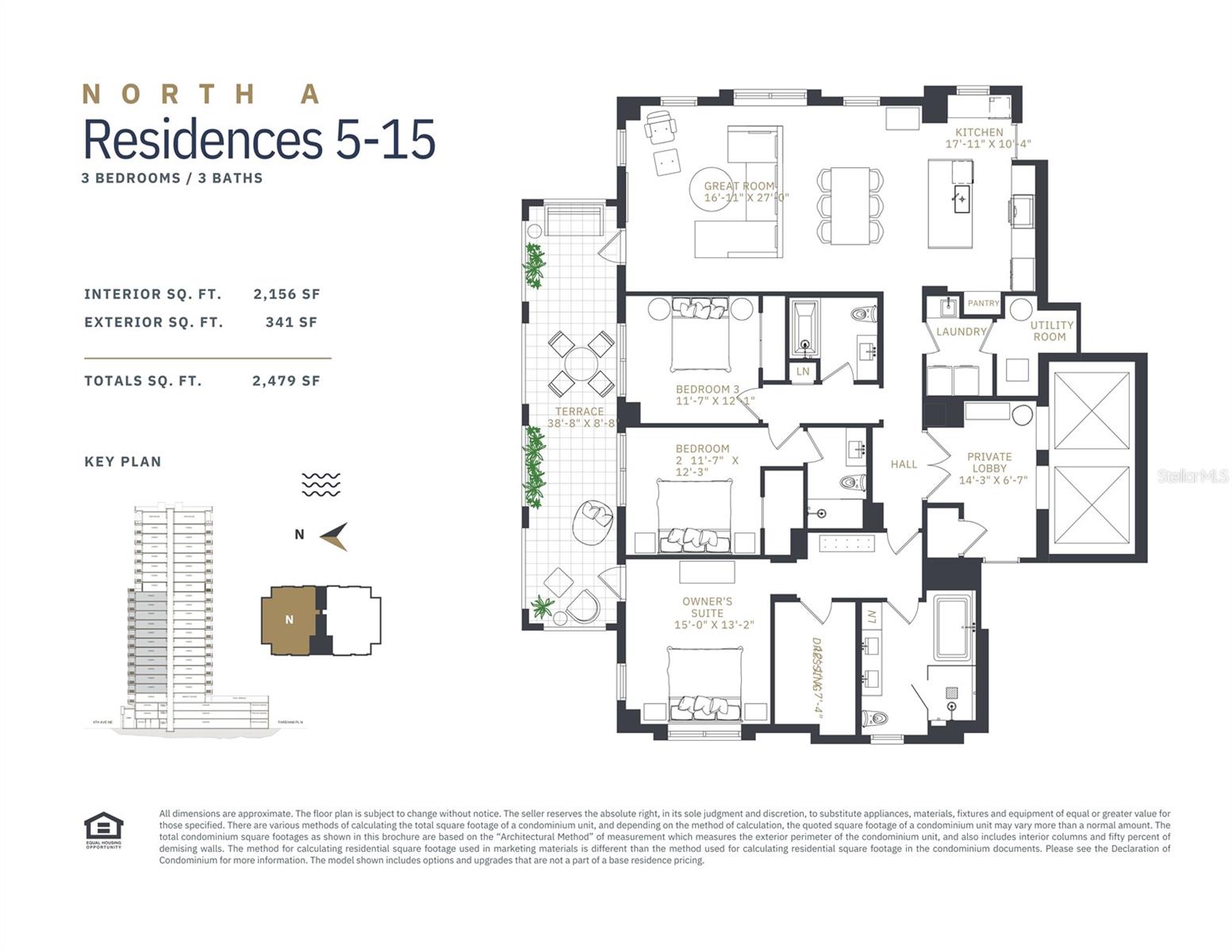 North Facing Unit 601 Floorplan