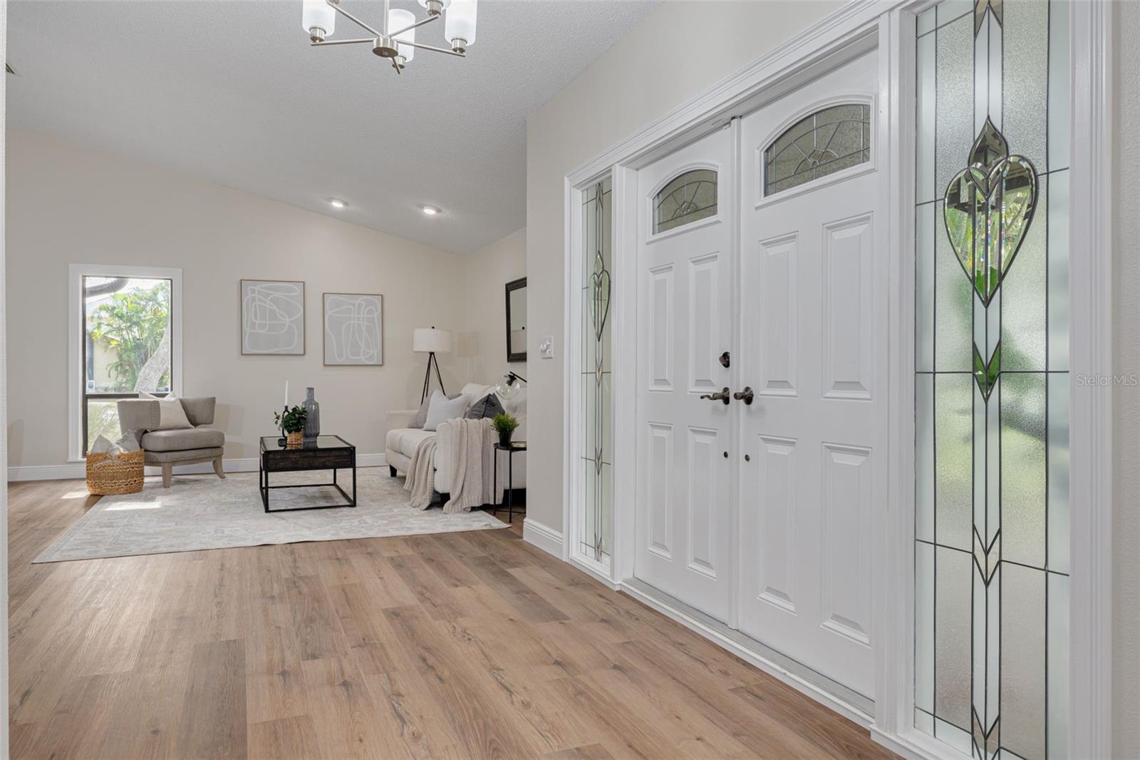 Formal living room to the right of the front entrance