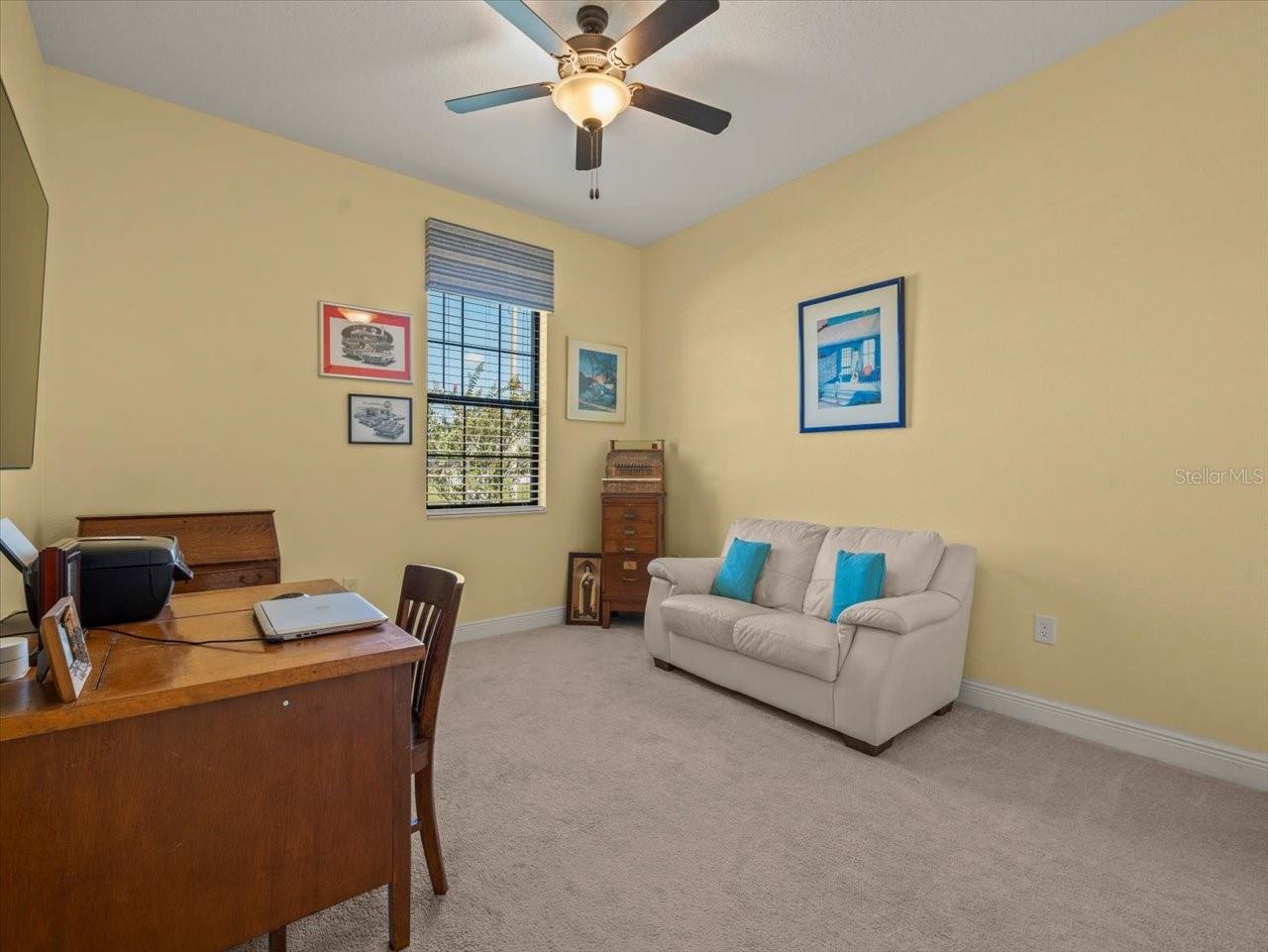 Bedroom 4 with Walk-In closet set up as an office