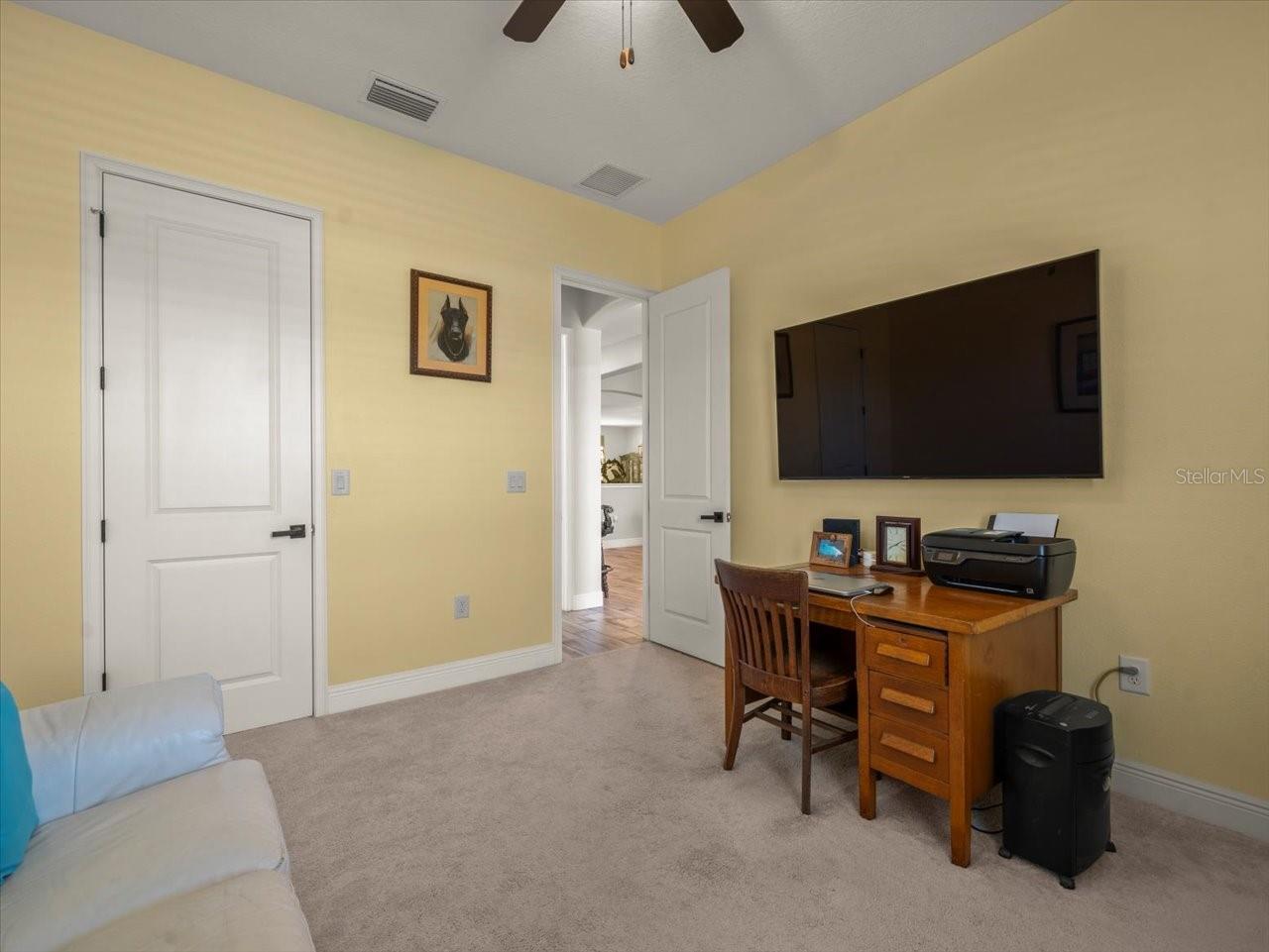 Bedroom 4 with Walk-In closet set up as an office
