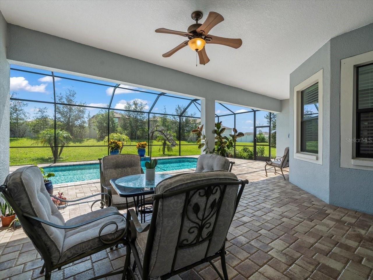 Large (47x35) Patio and Saltwater Pool area with upgraded pavers