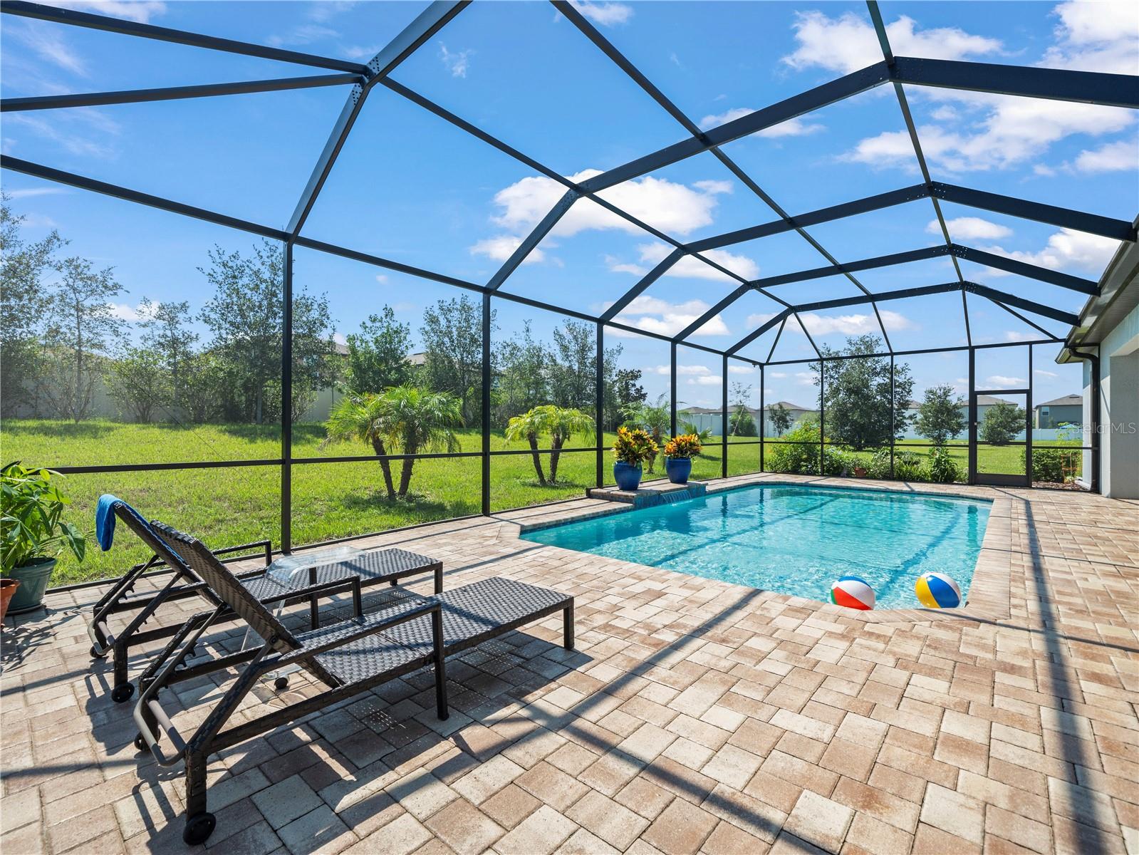 Large (47x35) Patio and Saltwater Pool area with upgraded pavers