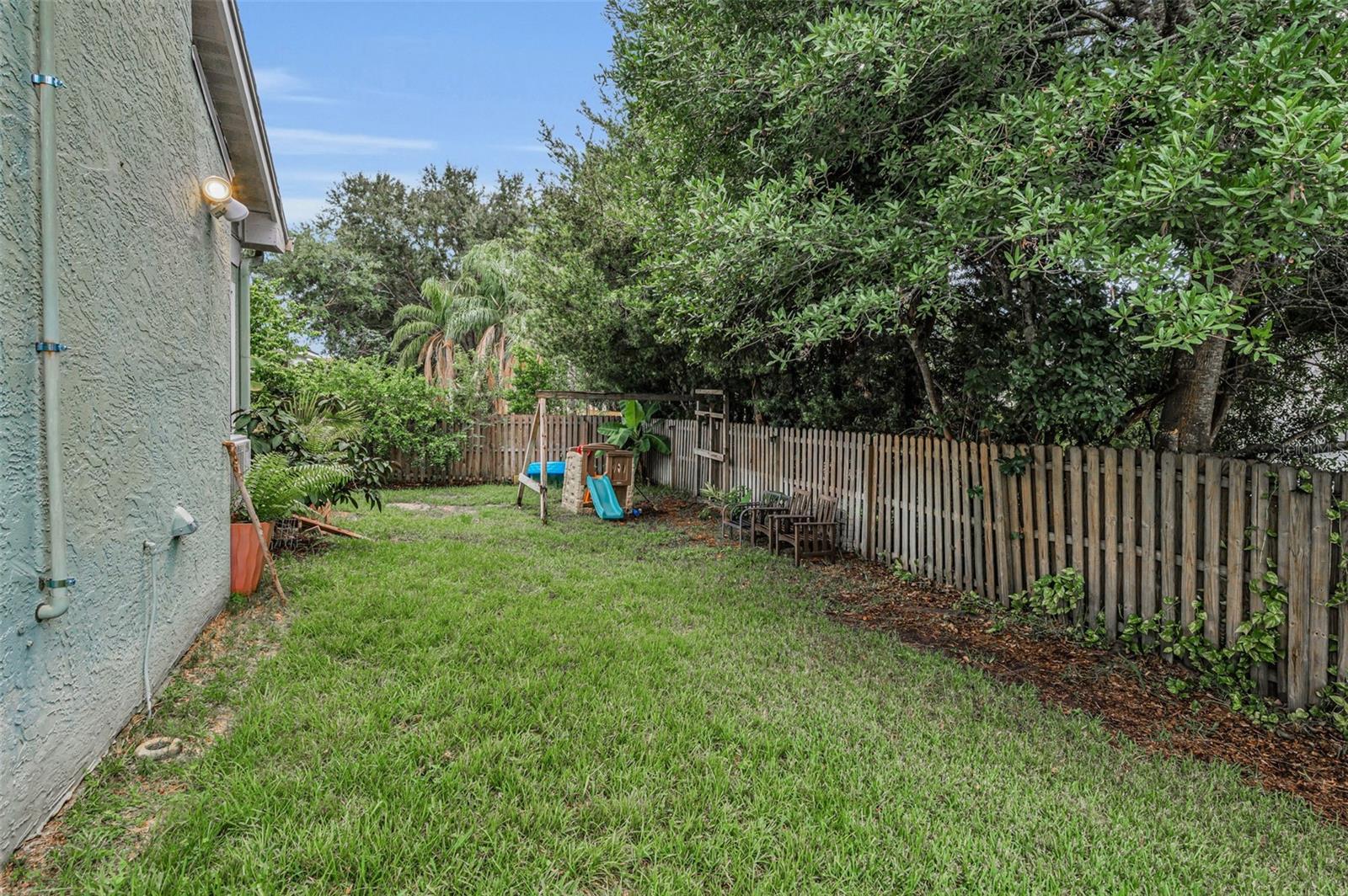 Yard lengthwise facing South