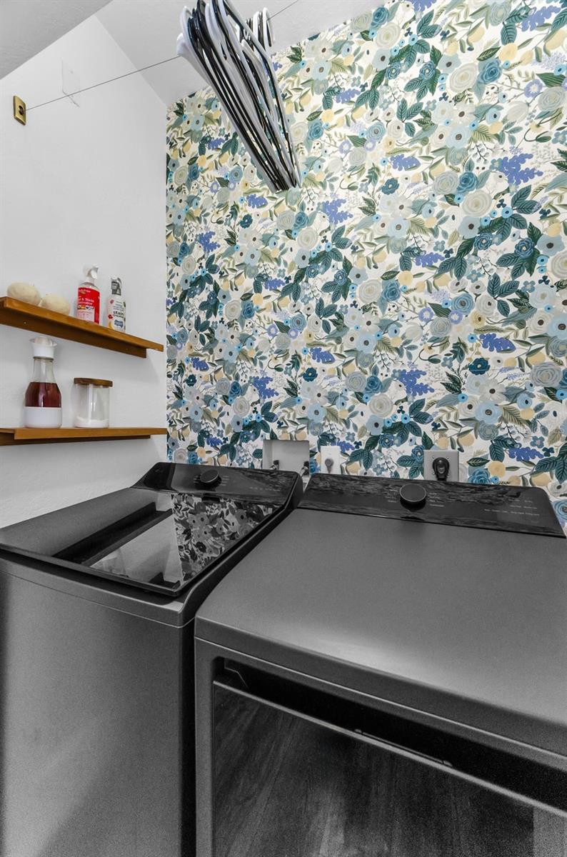 Inside laundry closet