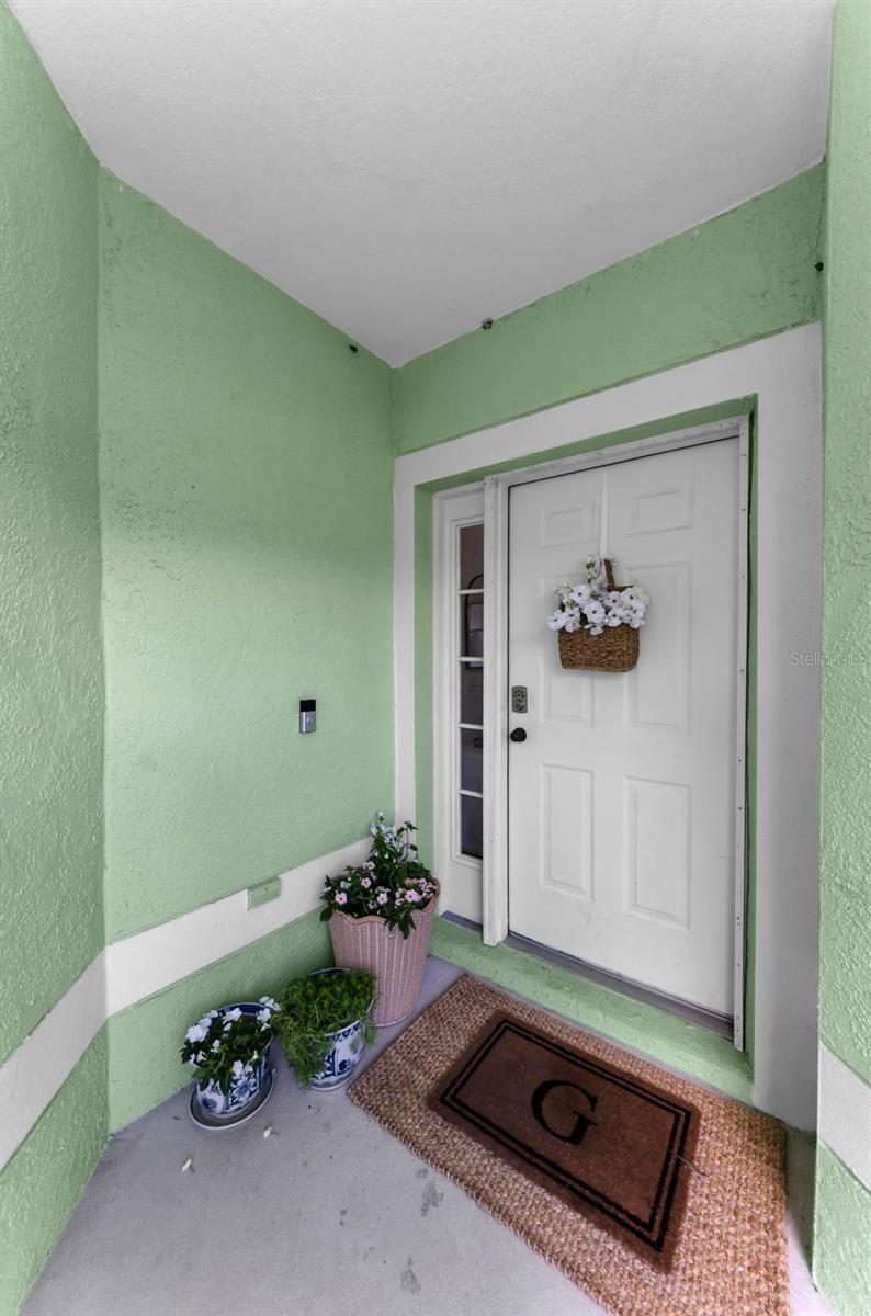 Covered front porch entry