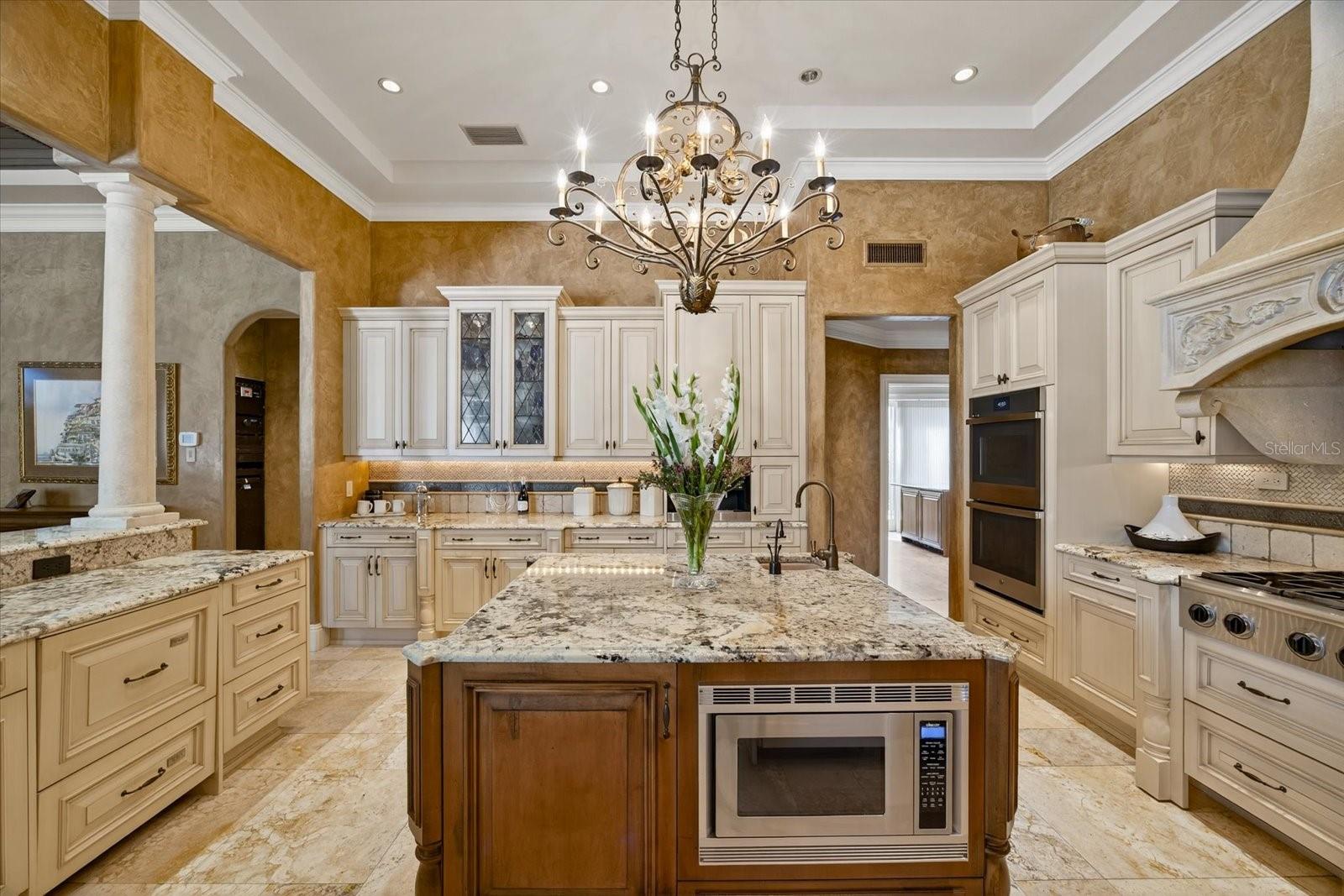 Kitchen Island with Microwave
