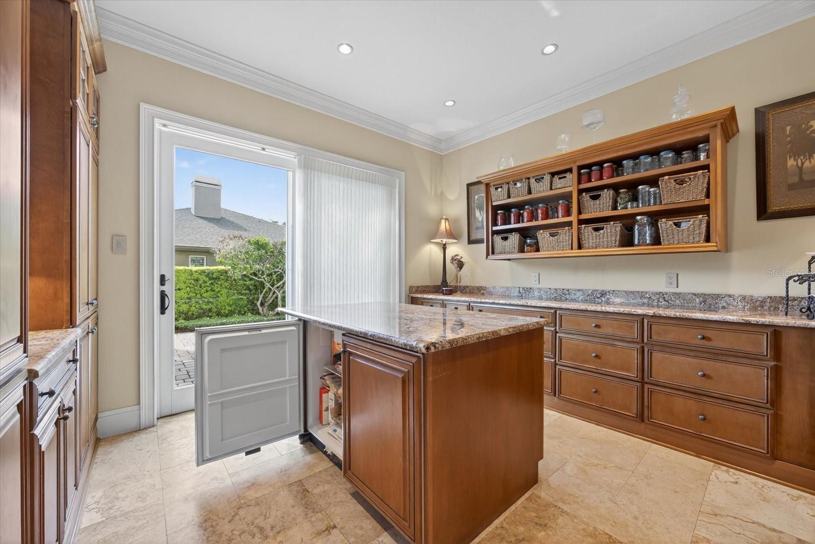 Pantry Island with Refrigerator/Freezer