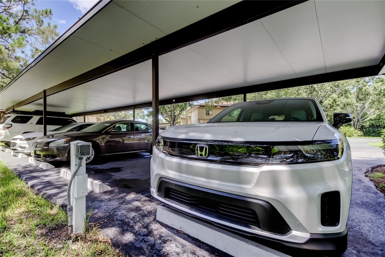 EV Charger located in dedicated carport