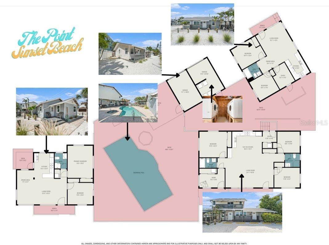 The Point floorplan with overlaid pics