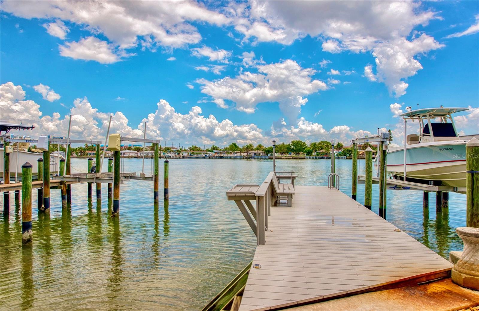 Private dock in backyard