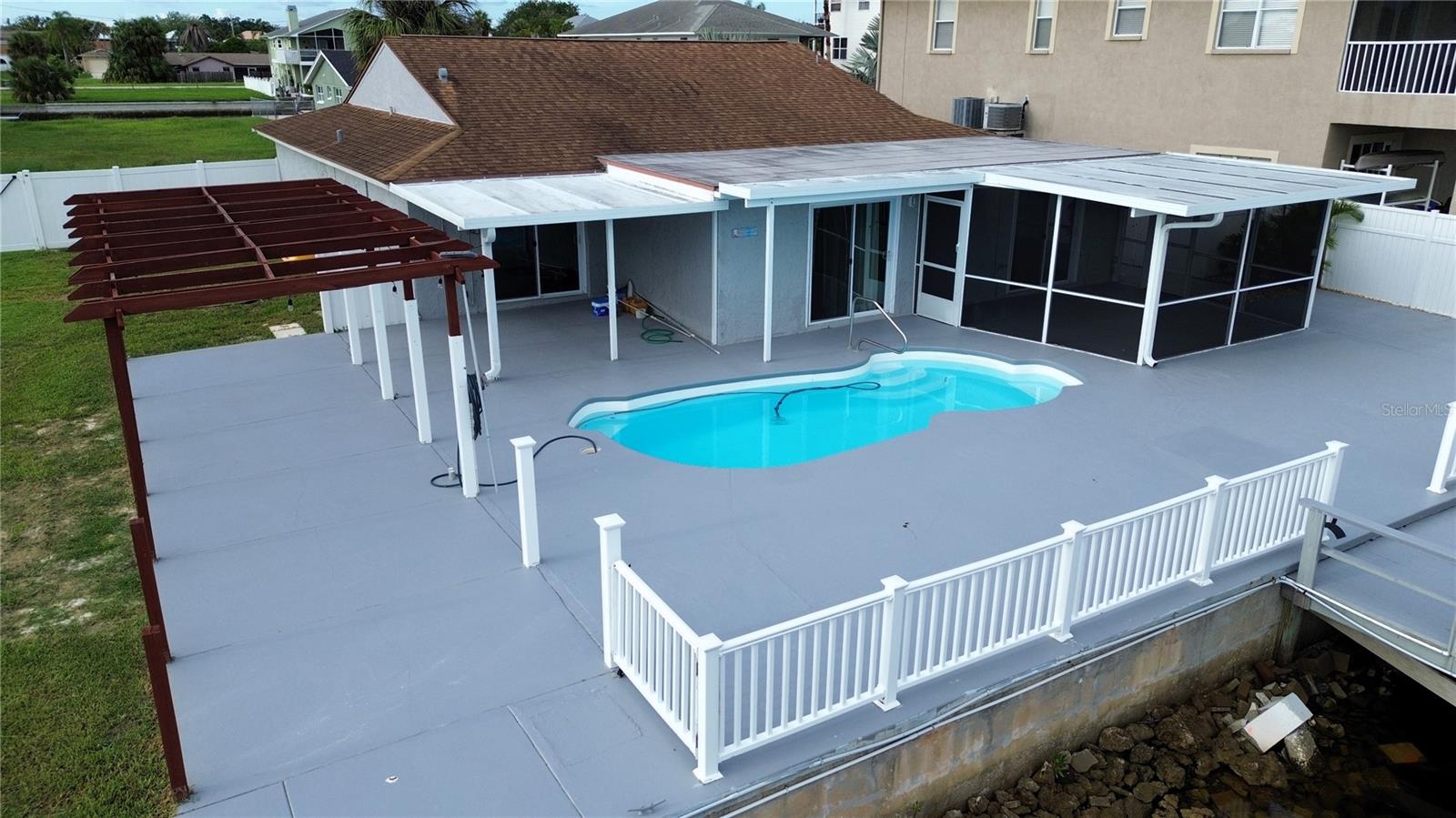 Plenty of space to lounge in the sun, BBQ, entertain guests and swim!
