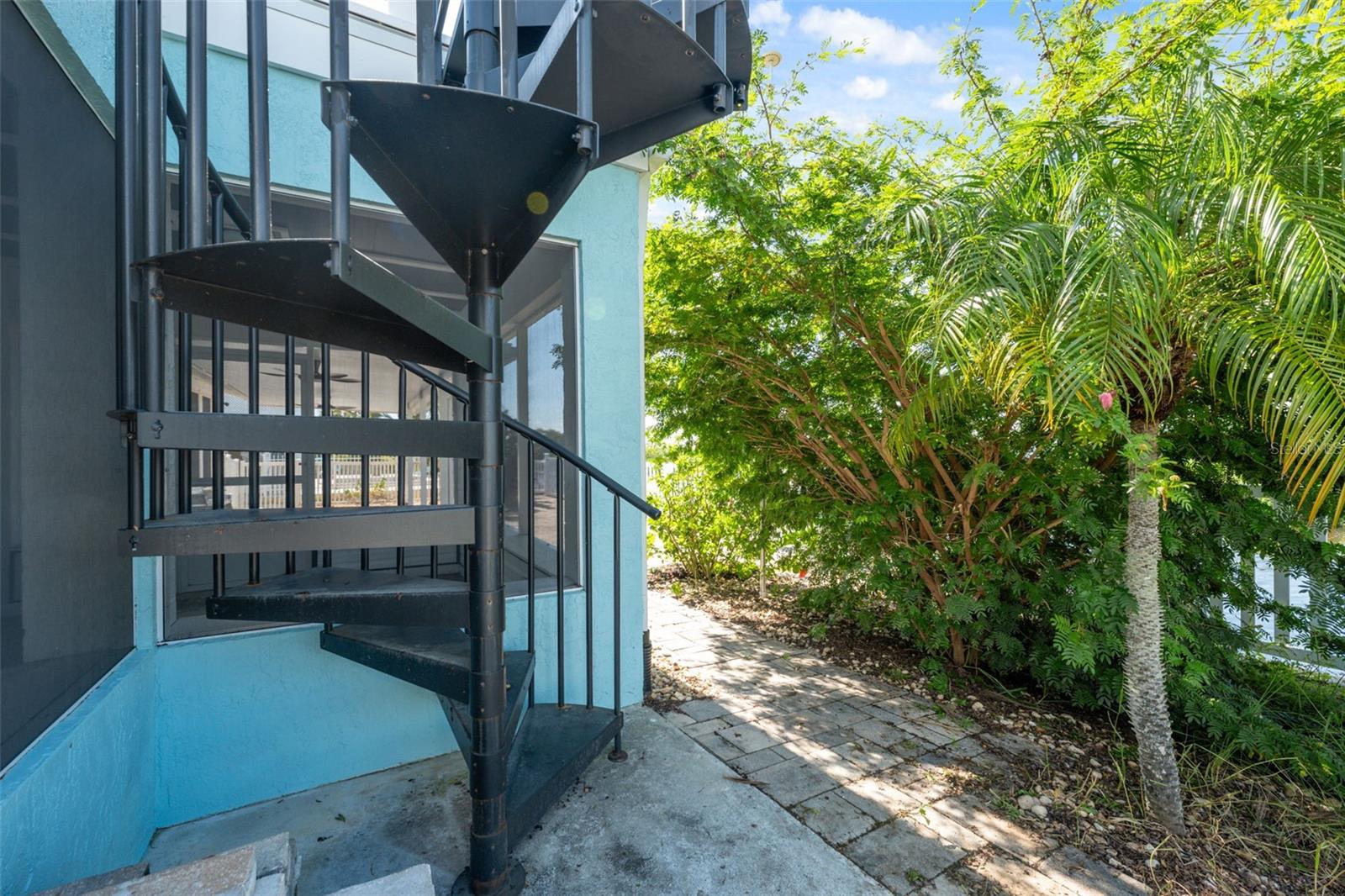 Staircase leading to rooftop sunset deck!