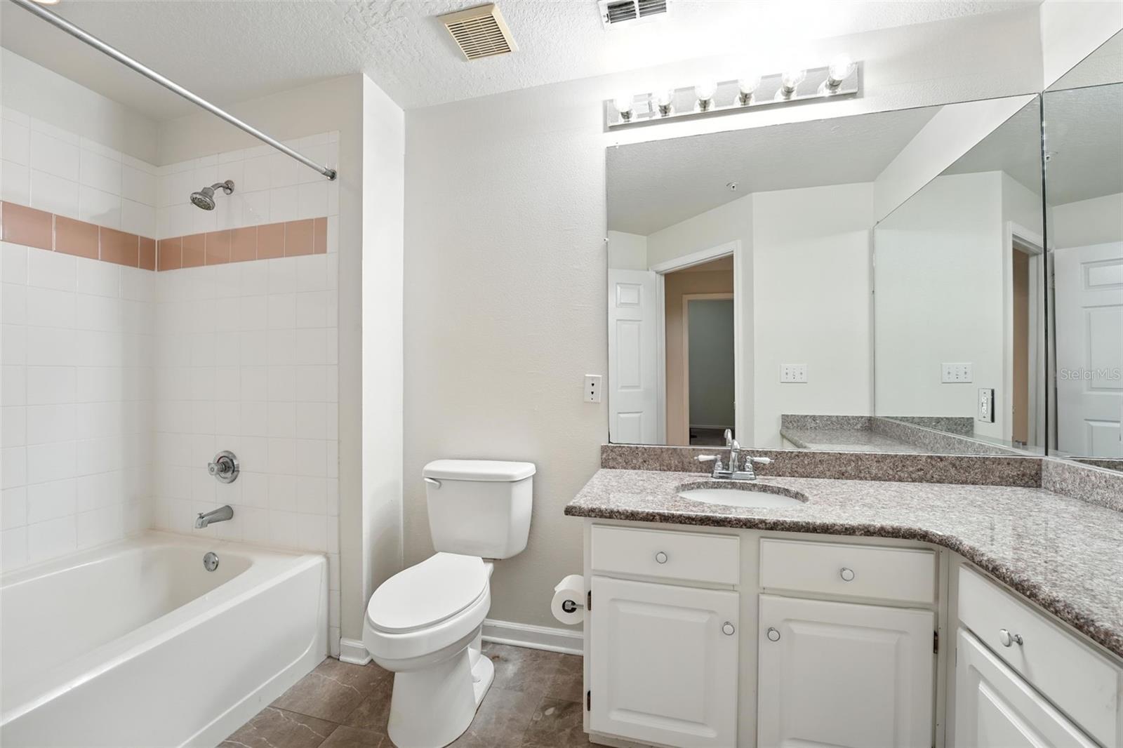 Secondary bathroom, with substantial counter tops