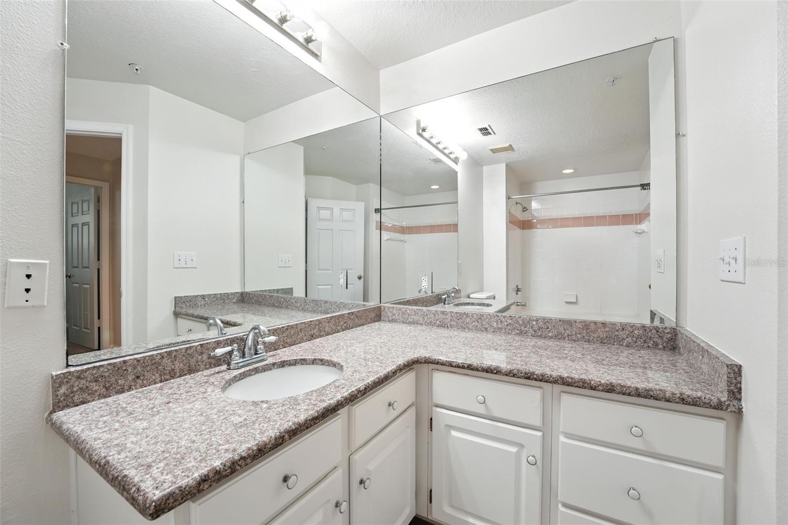 Secondary bathroom, with substantial counter tops