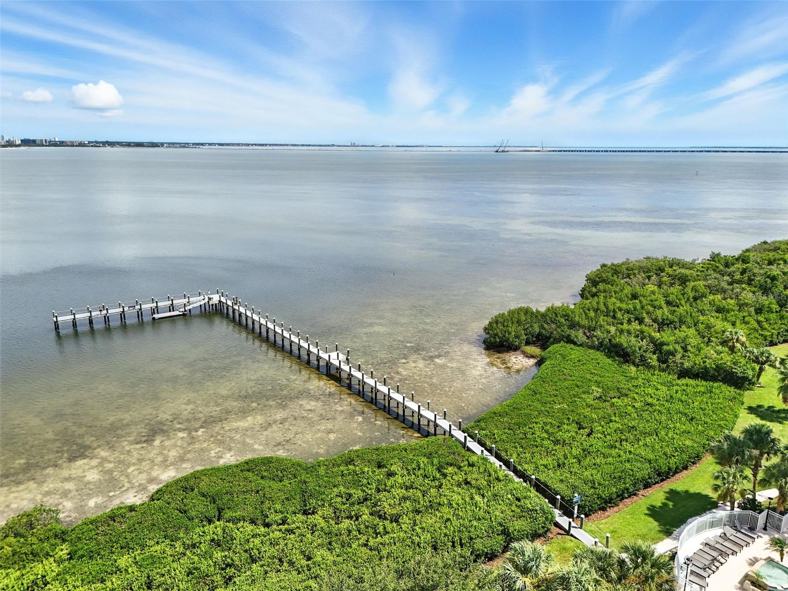 Long dock to fish or just enjoy the view or go on a paddleboat ride.