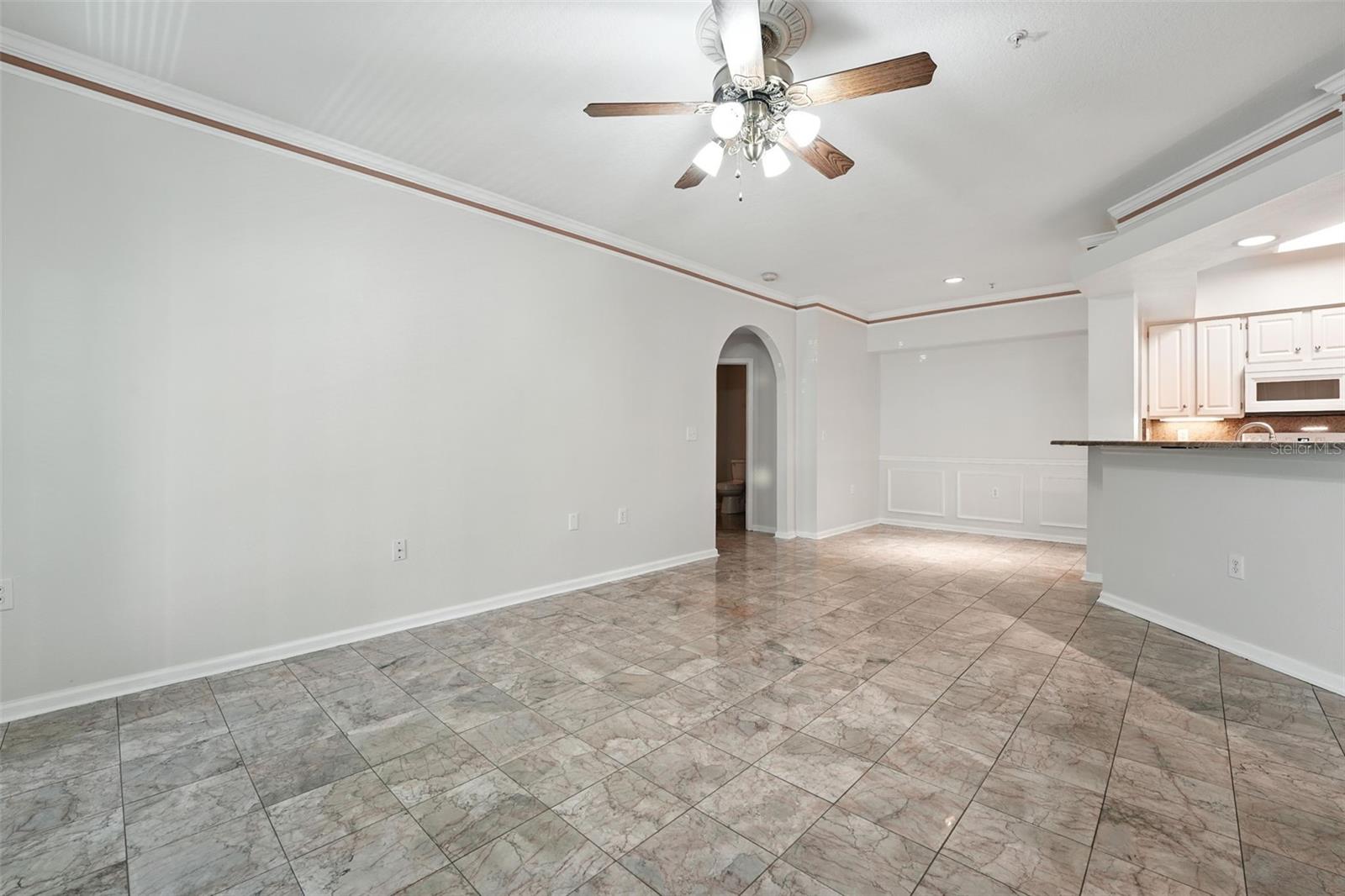 Dining/living flowing layout