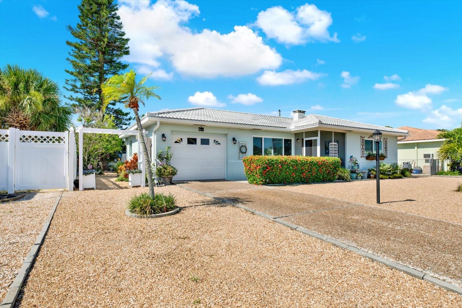 Large driveway.