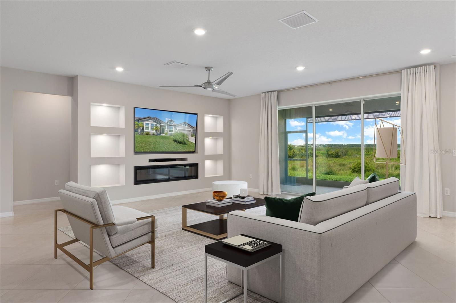 Digitally staged Living area