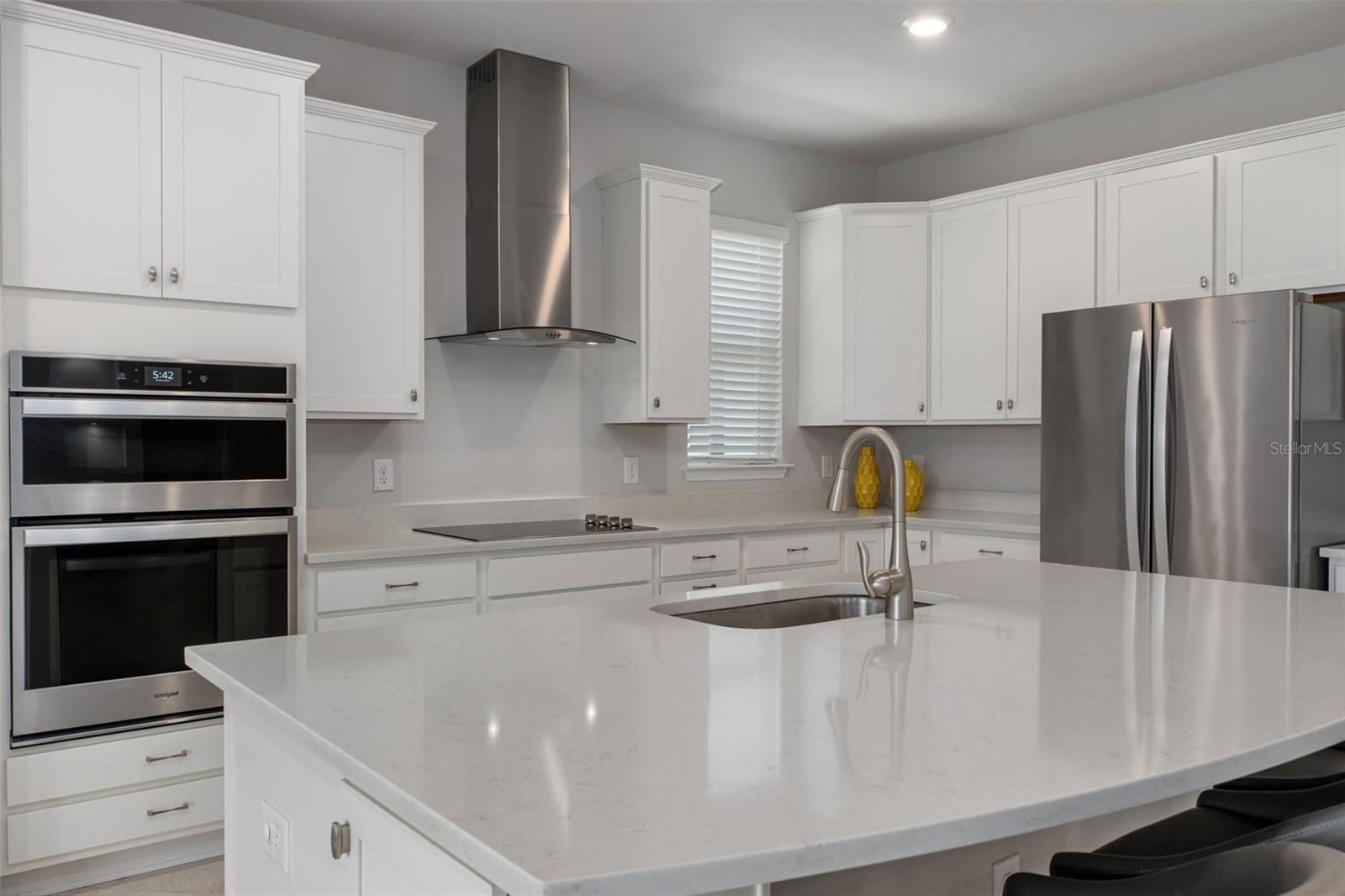 Quartz counters make for easy cleanup