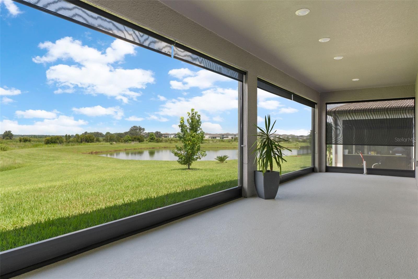 Screened 36 foot back lanai on west side facing lake.