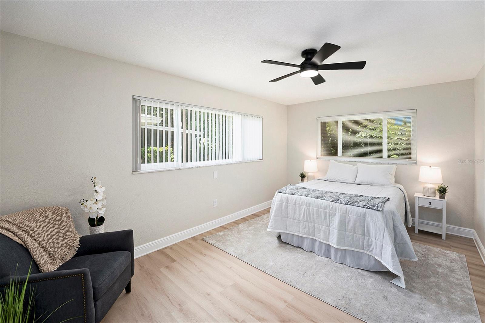 Spacious primary bedroom