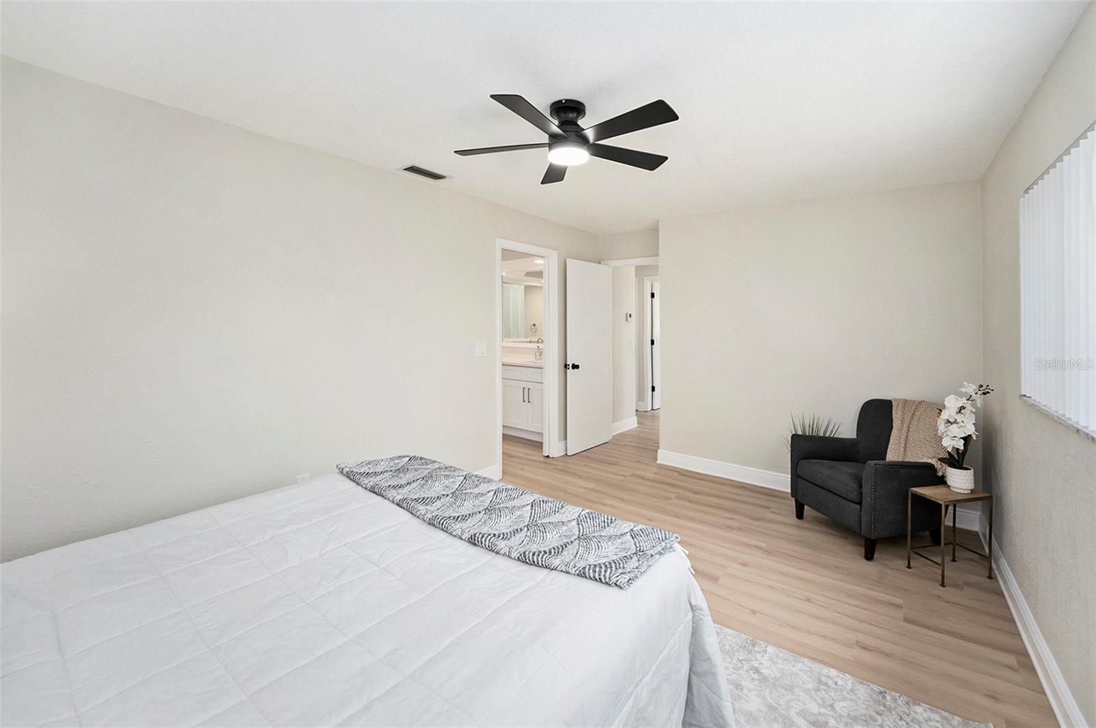 Spacious primary bedroom