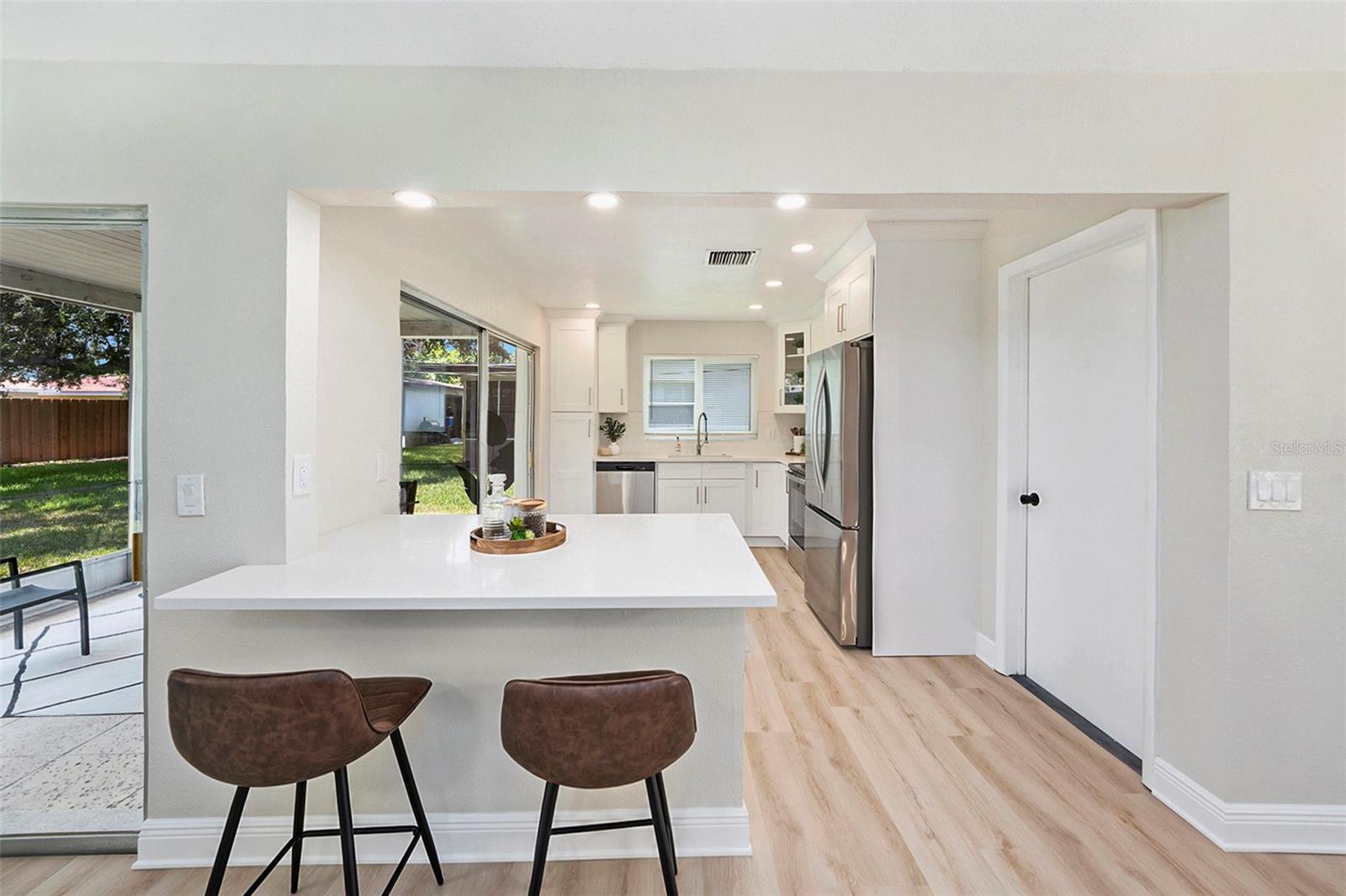 Kitchen with quartz countertops