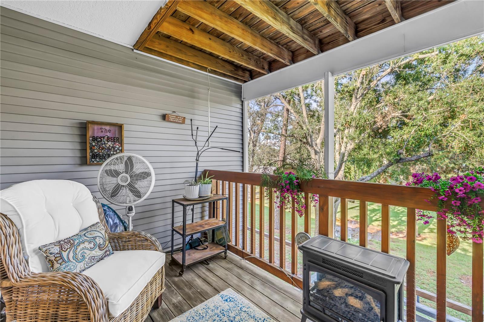 Screened lanai on 2nd floor outside of living area