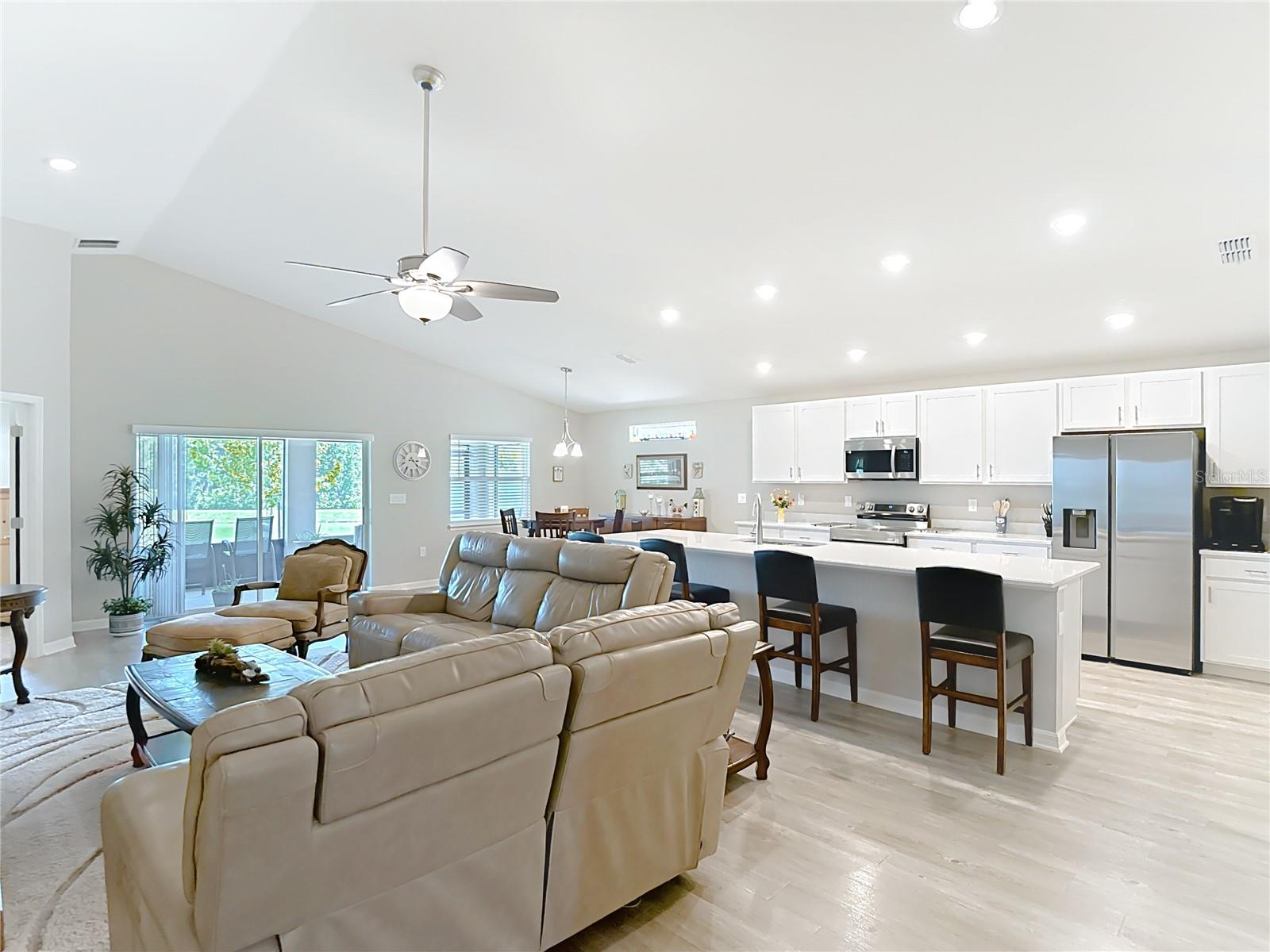 View of great room & kitchen