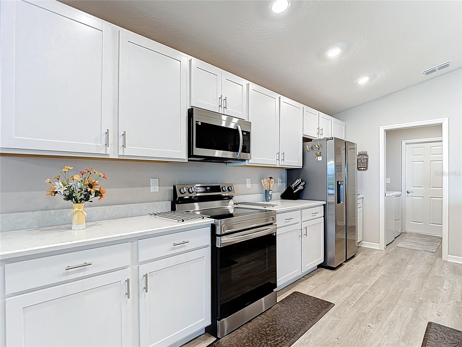Kitchen with stainless steel appliances