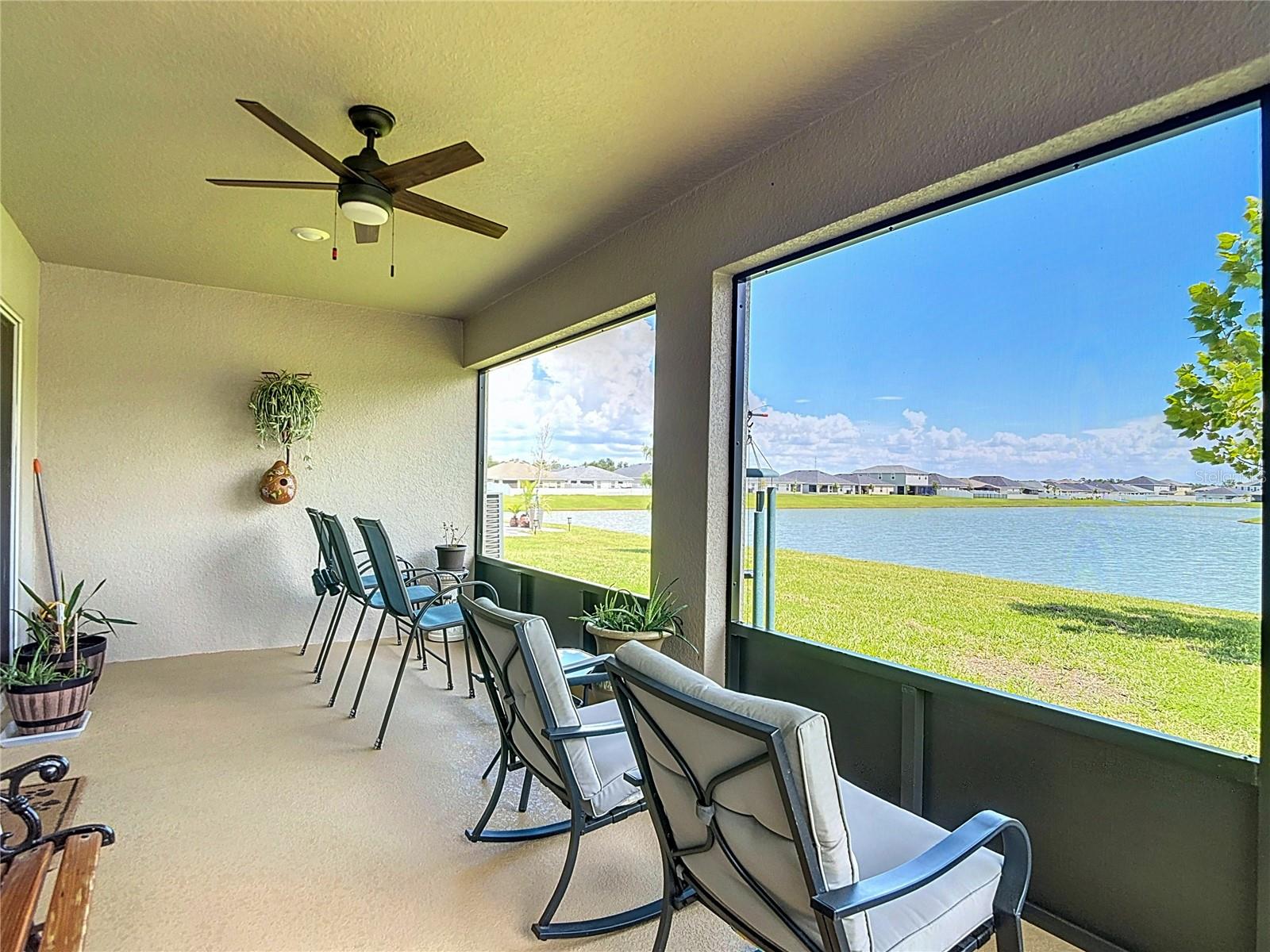 Screened lanai with a view