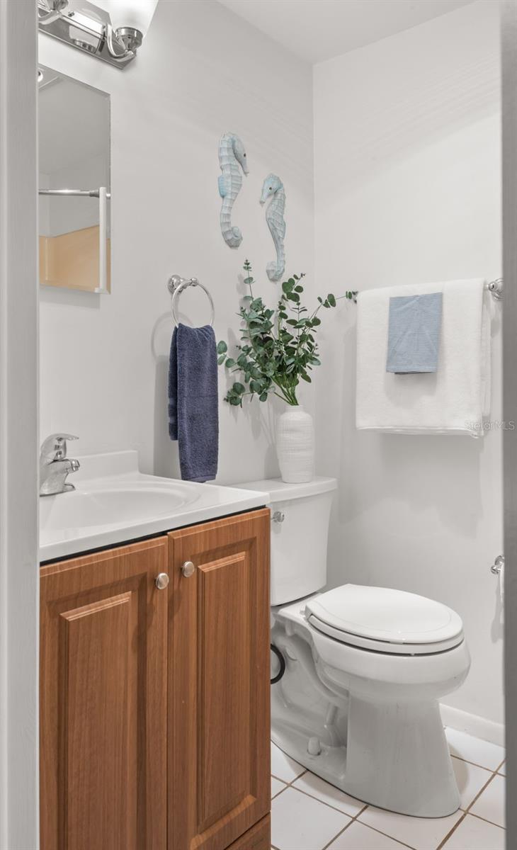 Secondary bath (just inside the garage)