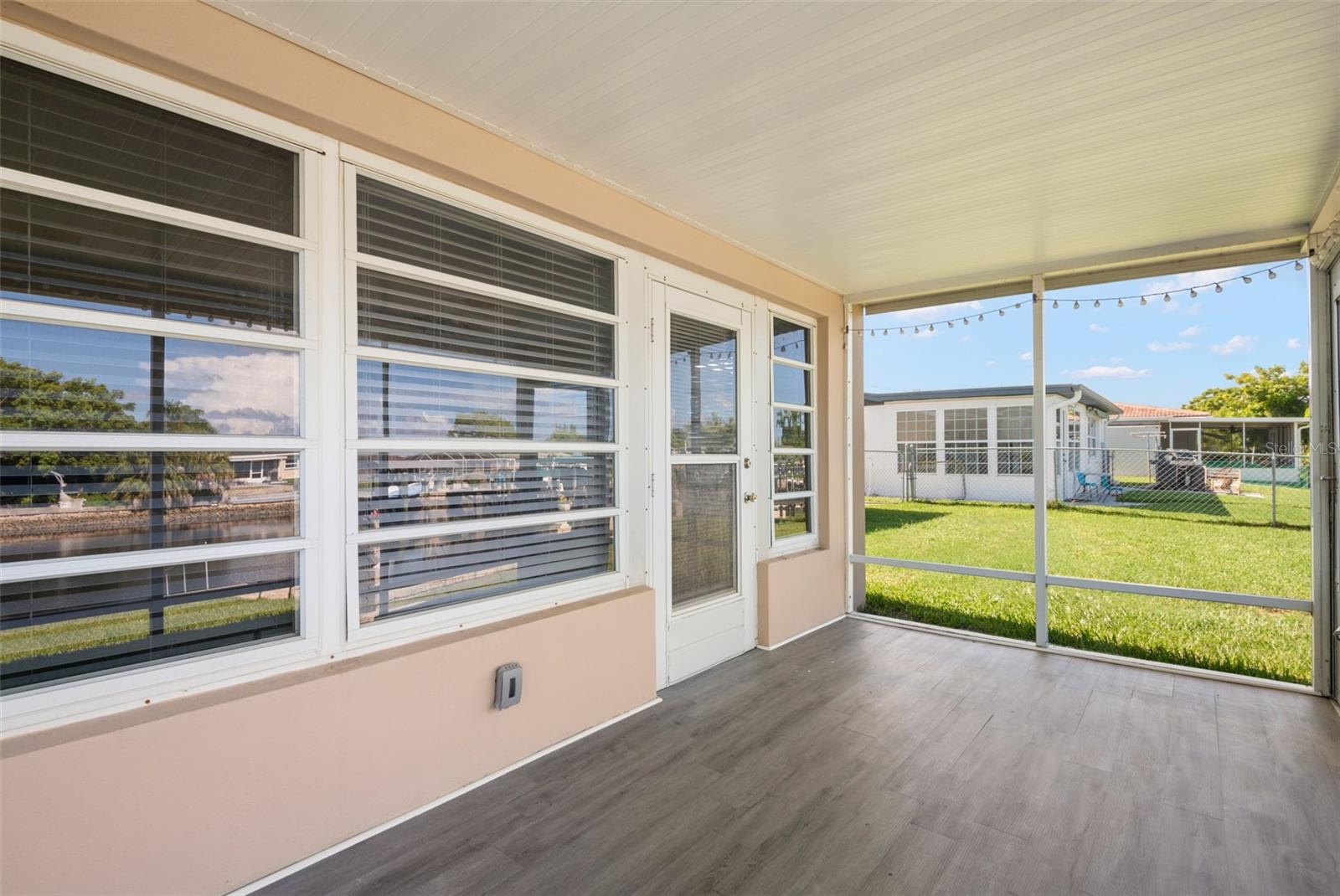 Just ourside the 4 season room you will find the screened lanai to sit and watch the sunsets, the visiting dolphin, manatee and birds.