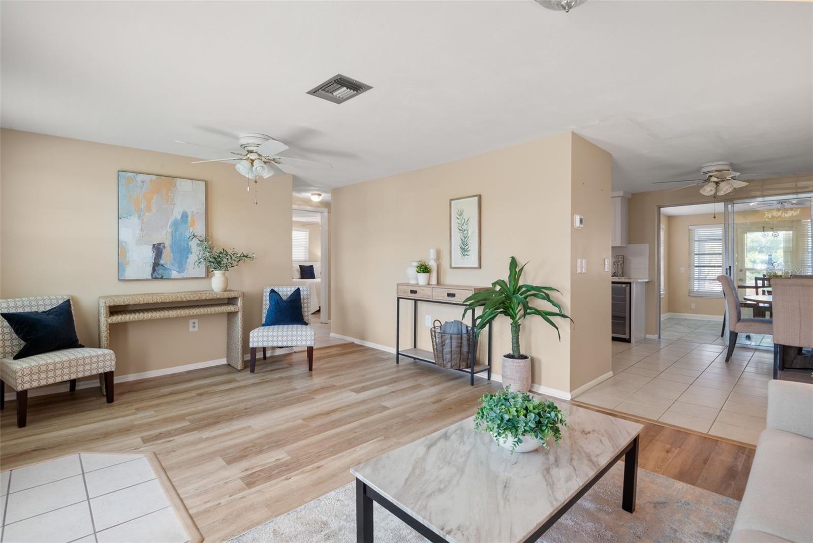 Ease of access to dining , kitchen and bedrooms